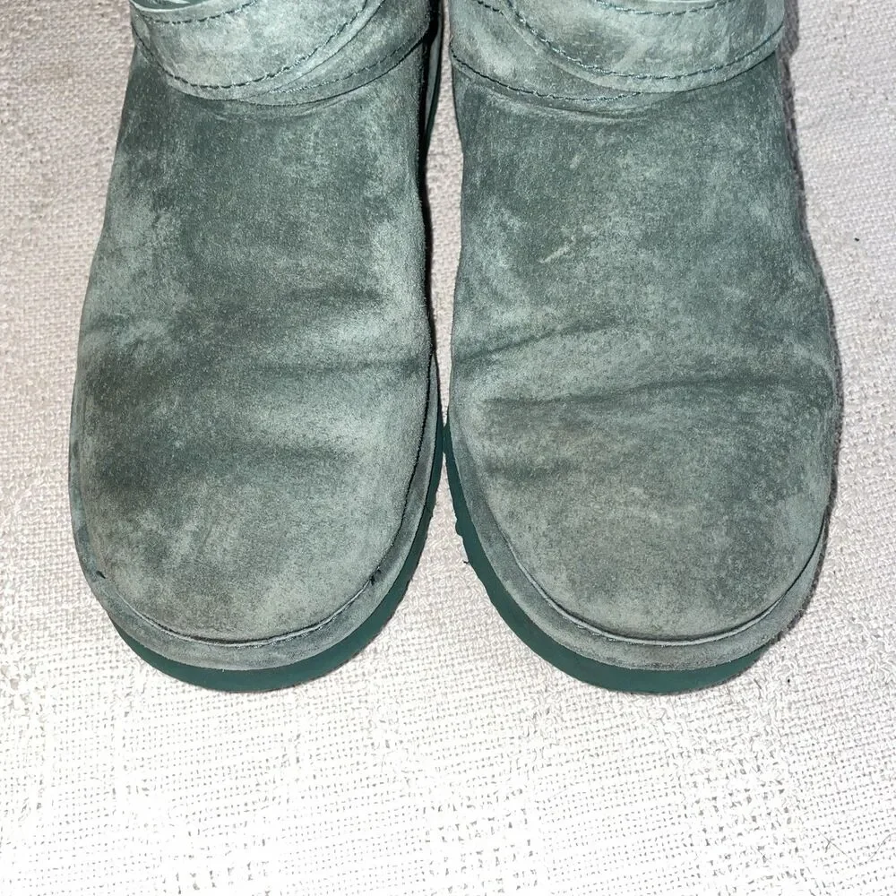 Lamo Women’s Fleece Lined Boots Size 9 M Green Leather Outdoors Comfort Warmth 1